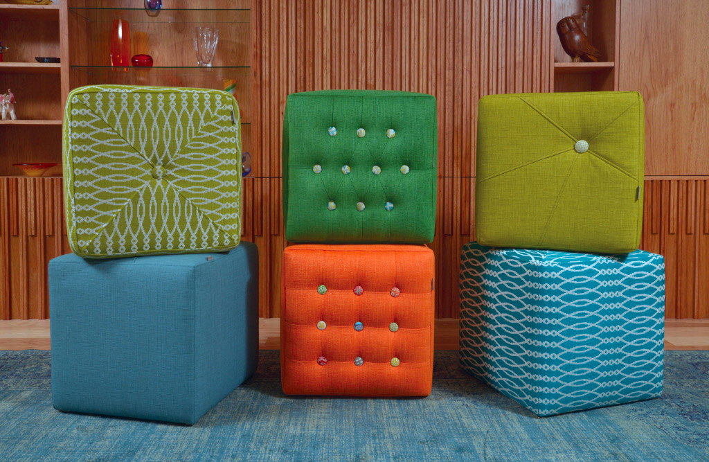 Tufted cubes by Iron Thread Design